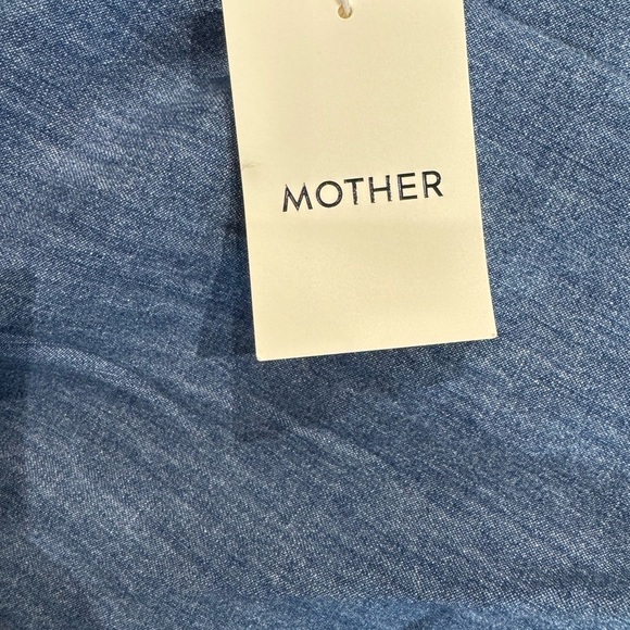 Mother The Gatherer Popover Mini Dress Chambray Denim Simple Things Wash S NWT - Picture 8 of 10